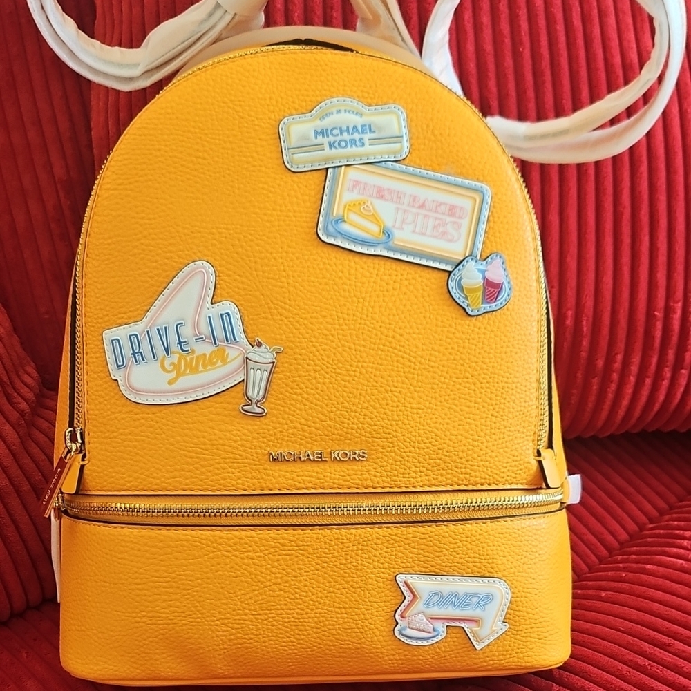 MICHAEL KORS - Medium RHEA Backpack In "Diner" Print - NEW w/tags!
